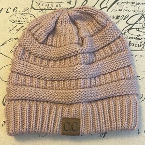 C.C Mauve Knit Beanie Hat